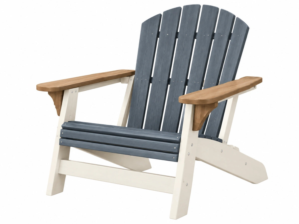 Adirondack Gartenstuhl 80 x 90 x 100 cm Holz Blau Weiß Natur mit breiten Armlehnen