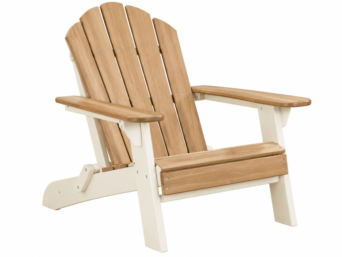 Adirondack-Gartenstuhl 89 x 79 x 98 cm aus Holz naturweiß mit breiten Armlehnen