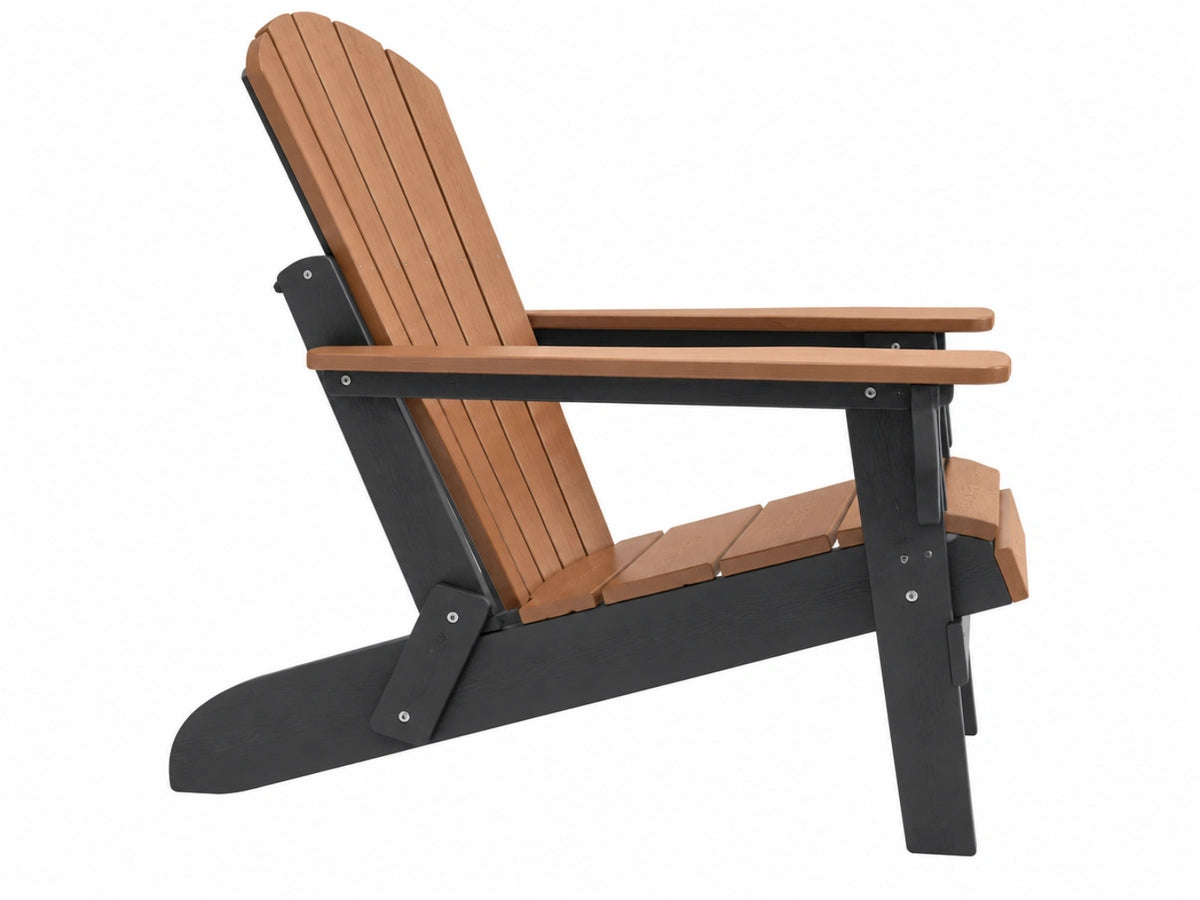 Adirondackstuhl 83 x 76 x 97 cm Kunststoff Braun Schwarz klappbar
