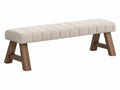 Sitzbank 140 x 40 x 48 cm Beige Textil und Holz - Gepolsterte Bank im modernen Stil