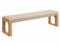 Sitzbank 120 x 40 x 45 cm aus Holz und geflochtenem Seil in Natur - skandinavischer Stil