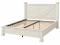 Doppelbett 180 x 200 cm Holzwerkstoff Cremeweiß Landhausstil mit Lattenrost
