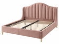 Polsterbett 160 x 200 cm Samt Altrosa mit Lattenrost und gepolstertem Kopfteil