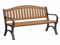 Gartenbank 127 x 63 x 84 cm Holzoptik Metall Braun-Schwarz mit Armlehnen