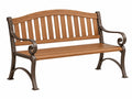 Gartenbank 125 x 60 x 90 cm Holz Metall Braun Bronze klassischer Stil