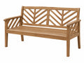 Gartenbank 150 x 65 x 95 cm aus Holz Naturbraun für Außenbereich mit Lattenrost im Landhausstil